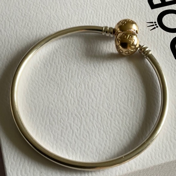 Pandora New bangle with 14k solid yellow gold clasp - Picture 2 of 8